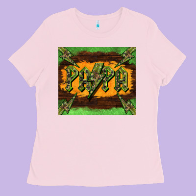 Papa  Lightning Camouflage Ladies Tee Designed By Barkaloodesign