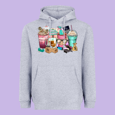 Small Business Coffee Cups Heavyweight Hoodie Designed By Zillion Design Studio