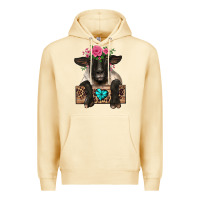 Pina Colada suffolk ewe peeking with floral headdress Premium Hoodie - BarkalooDesign