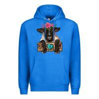 True Royal suffolk ewe peeking with floral headdress Premium Hoodie - BarkalooDesign
