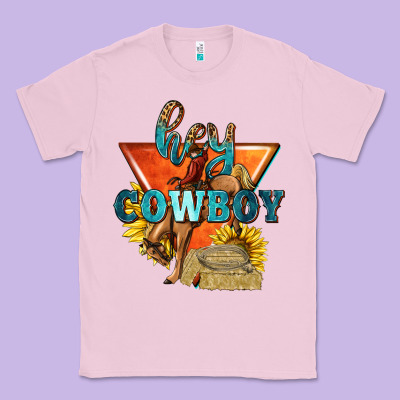 Classic Tee hey cowboy with sunflowers