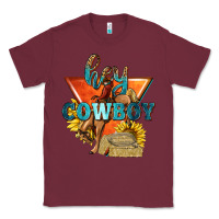 Burgundy hey cowboy with sunflowers Classic Tee - texasbilliewilder