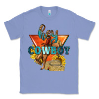 Colony Blue hey cowboy with sunflowers Classic Tee - texasbilliewilder