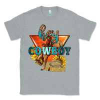 Heather Grey hey cowboy with sunflowers Classic Tee - texasbilliewilder