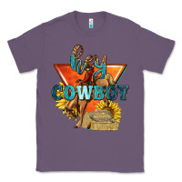 Lavender hey cowboy with sunflowers Classic Tee - texasbilliewilder