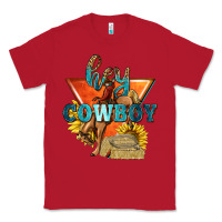 Red hey cowboy with sunflowers Classic Tee - texasbilliewilder