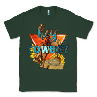 Sports Green hey cowboy with sunflowers Classic Tee - texasbilliewilder
