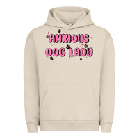Pigment French Oak anxious dog lady Urban Hoodie - MaliasSmallBusiness