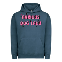 Pigment Midnight Navy anxious dog lady Urban Hoodie - MaliasSmallBusiness