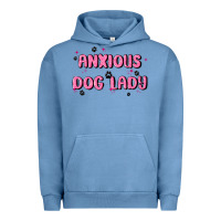 Pigment Pebble Blue anxious dog lady Urban Hoodie - MaliasSmallBusiness