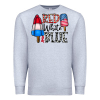 Heather Grey red white blue Premium Sweatshirt - CowhideDigitalArt