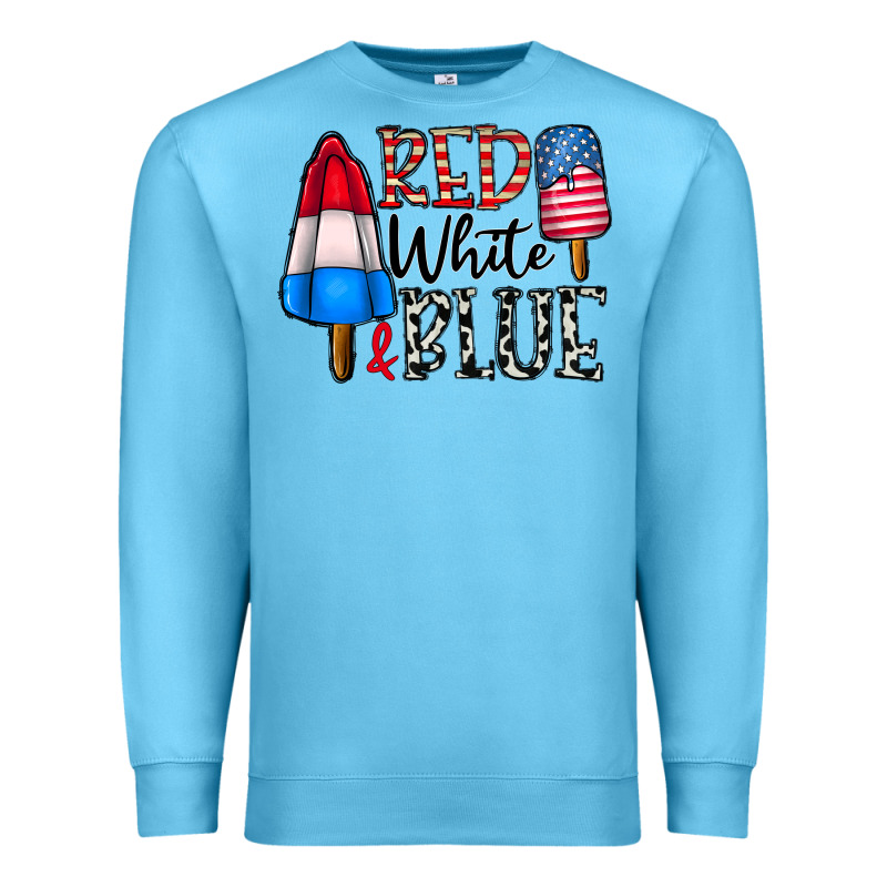 Red White Blue Premium Sweatshirt by CowhideDigitalArt | Teevron