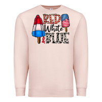 Pale Pink red white blue Premium Sweatshirt - CowhideDigitalArt