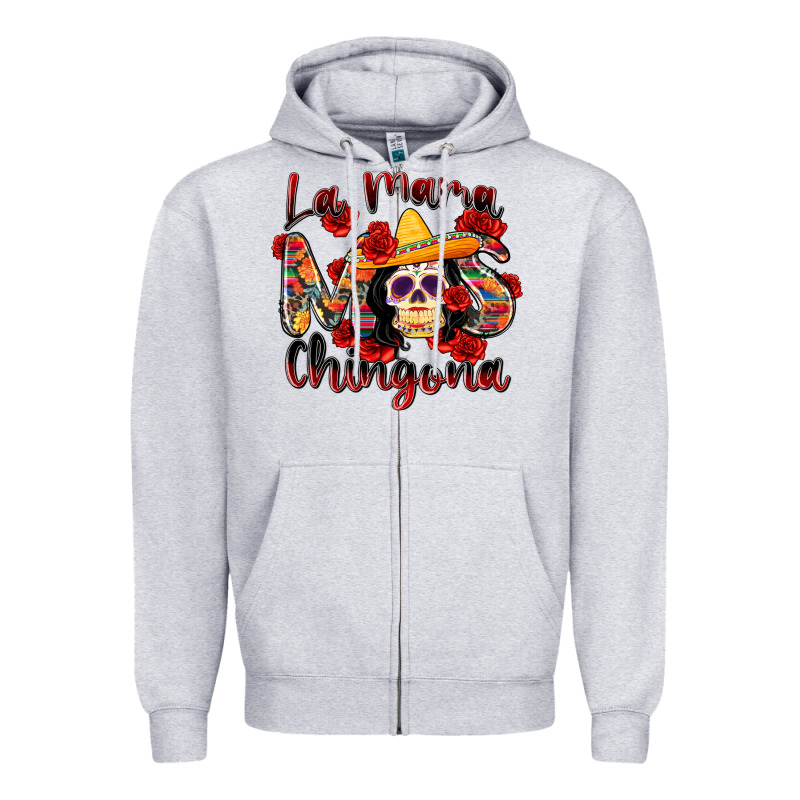 La Mama Mas Chingona Zipper Hoodie by Zillion Design Studio | Teevron