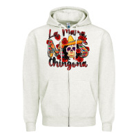 Oatmeal Heather la mama mas chingona Zipper Hoodie - Zillion Design Studio