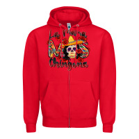 Red la mama mas chingona Zipper Hoodie - Zillion Design Studio