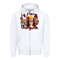 White la mama mas chingona Zipper Hoodie - Zillion Design Studio