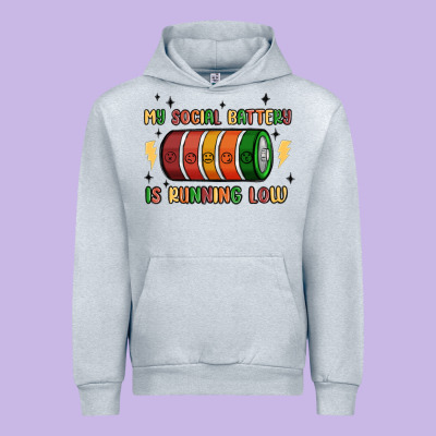 Social Battery Urban Hoodie Designed By Maliassmallbusiness