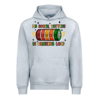 Heather Grey social battery Urban Hoodie - MaliasSmallBusiness