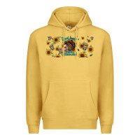 Antique Gold dead inside but caffeinated momlife Premium Hoodie - Jasminsmagicworld