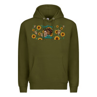 Army Green dead inside but caffeinated momlife Premium Hoodie - Jasminsmagicworld