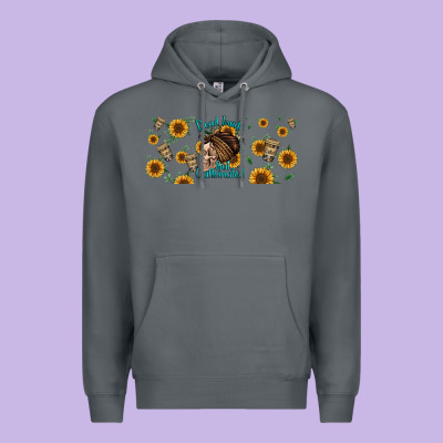 Dead Inside But Caffeinated Momlife Premium Hoodie Designed By Jasminsmagicworld