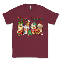 Burgundy merry christmas gingerbread coffee cups Classic Tee - Zillion Design Studio