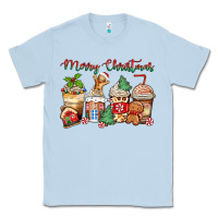 Dusty Blue merry christmas gingerbread coffee cups Classic Tee - Zillion Design Studio