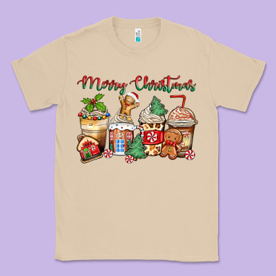 Merry Christmas Gingerbread Coffee Cups Classic Tee Designed By Zillion Design Studio