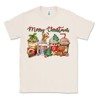 Natural merry christmas gingerbread coffee cups Classic Tee - Zillion Design Studio