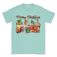 Seafoam merry christmas gingerbread coffee cups Classic Tee - Zillion Design Studio