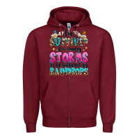 Burgundy ive survived too many storms to be bothered by raindrops Zipper Hoodie - texasbilliewilder
