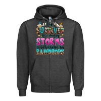 Charcoal Heather ive survived too many storms to be bothered by raindrops Zipper Hoodie - texasbilliewilder
