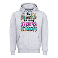 Heather Grey ive survived too many storms to be bothered by raindrops Zipper Hoodie - texasbilliewilder