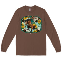 Chestnut western rodeo horse cowhide sunflowers Long Sleeve Tee - BarkalooDesign