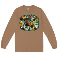 Toasted Coconut western rodeo horse cowhide sunflowers Long Sleeve Tee - BarkalooDesign