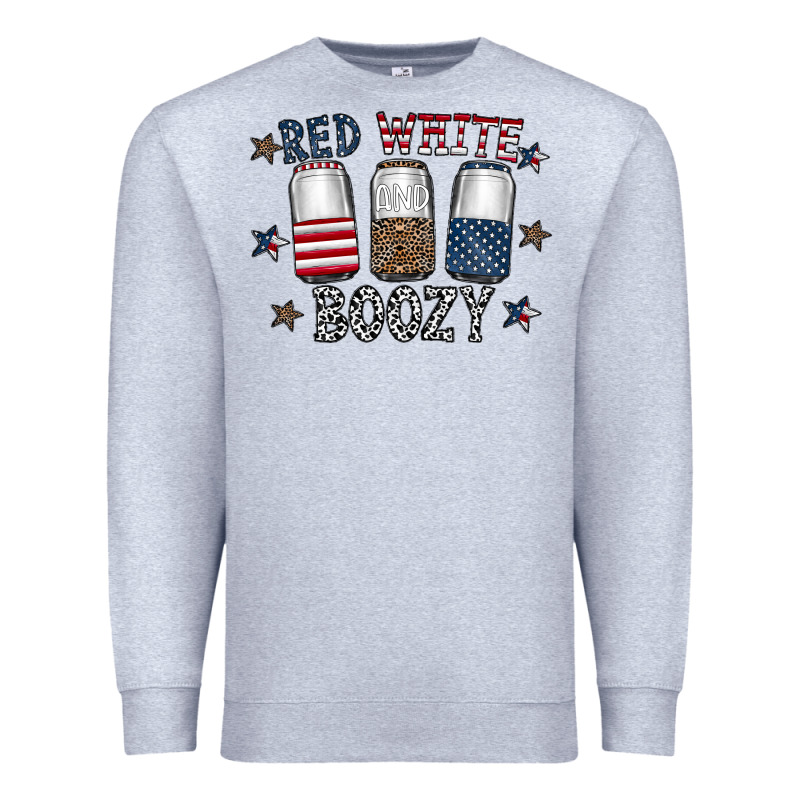 Red White Boozy Premium Sweatshirt by CowhideDigitalArt | Teevron