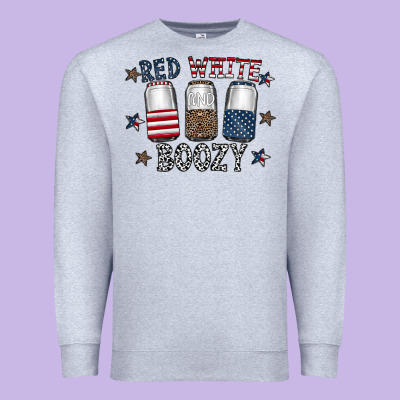 Red White Boozy Premium Sweatshirt Designed By Cowhidedigitalart