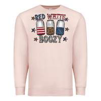 Pale Pink red white boozy Premium Sweatshirt - CowhideDigitalArt