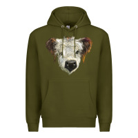 Army Green white calf scottish Premium Hoodie - BarkalooDesign