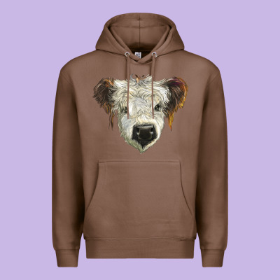 White Calf Scottish Premium Hoodie Designed By Barkaloodesign