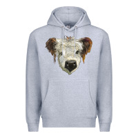 Heather Grey white calf scottish Premium Hoodie - BarkalooDesign