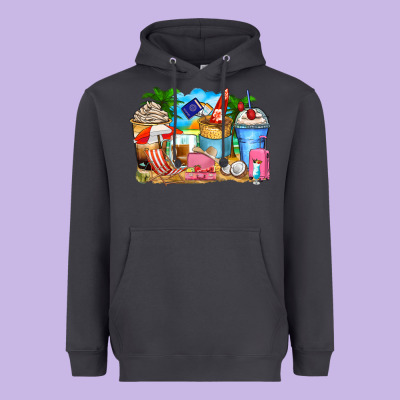 Travel Coffee Cups Heavyweight Hoodie Designed By Zillion Design Studio