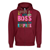 Burgundy just a girl boss building her empire Zipper Hoodie - texasbilliewilder