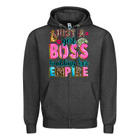 Charcoal Heather just a girl boss building her empire Zipper Hoodie - texasbilliewilder