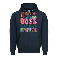 Navy just a girl boss building her empire Zipper Hoodie - texasbilliewilder