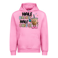 Fuchsia Pink half baddie half coffee Urban Hoodie - MaliasSmallBusiness