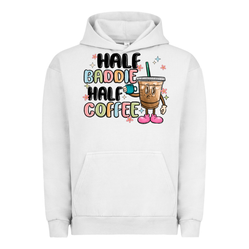 Half Baddie Half Coffee Urban Hoodie by MaliasSmallBusiness | Teevron