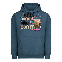 Pigment Midnight Navy half baddie half coffee Urban Hoodie - MaliasSmallBusiness