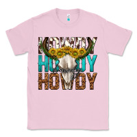 Bubblegum Pink howdy howdy howdy western bull skull Classic Tee - texasbilliewilder